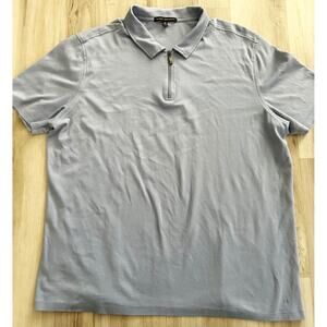 Robert Barakett Pima Cotton Georgia Zip Polo “Blue Fog” Blue Mens Sz XXL EUC